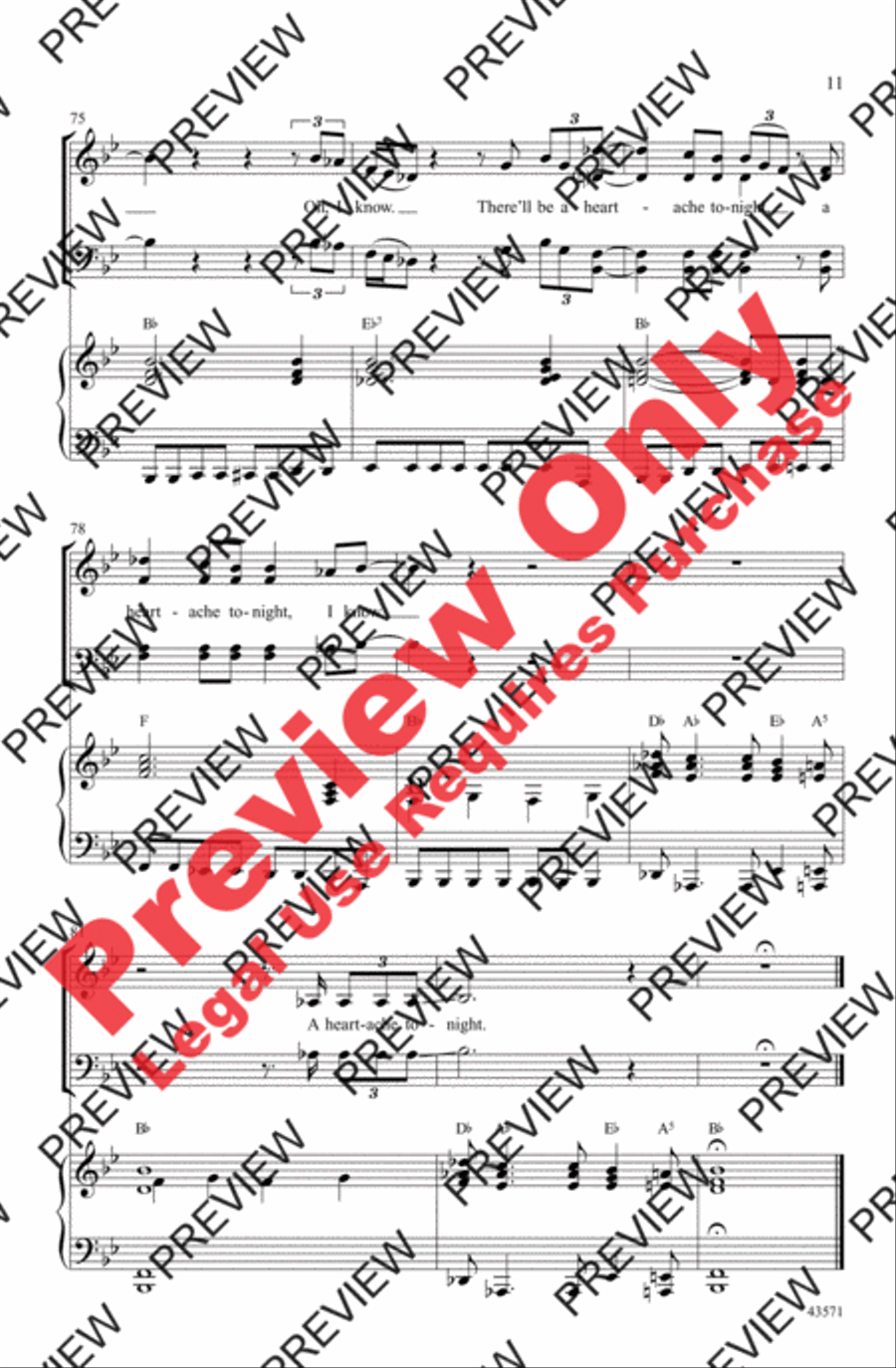 Heartache Tonight Heartache Tonight Choir scores gallery preview page 11
