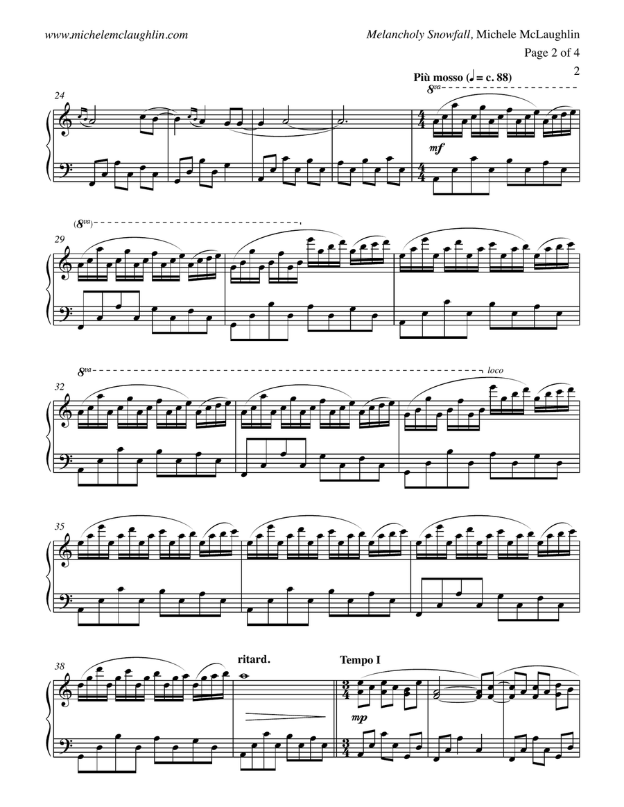Melancholy Snowfall Melancholy Snowfall Piano Solo scores gallery preview page 2