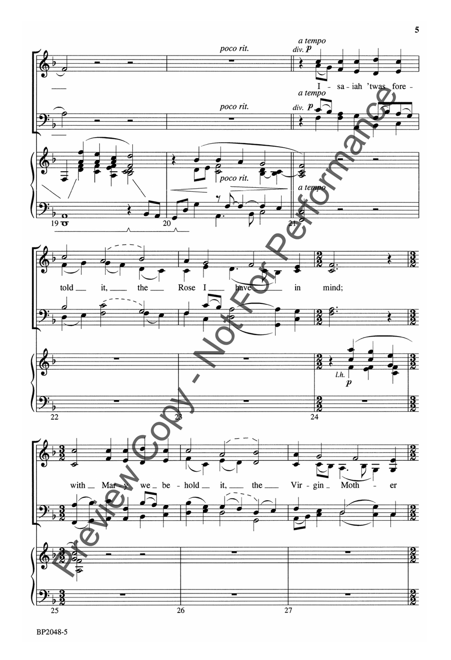 Lo, How a Rose E'er Blooming - Helvey 4-Part scores gallery preview page 5