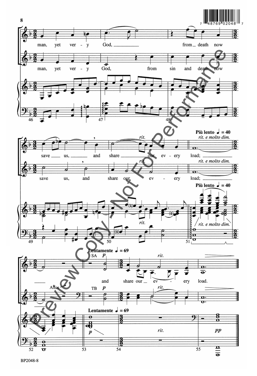 Lo, How a Rose E'er Blooming - Helvey 4-Part scores gallery preview page 8
