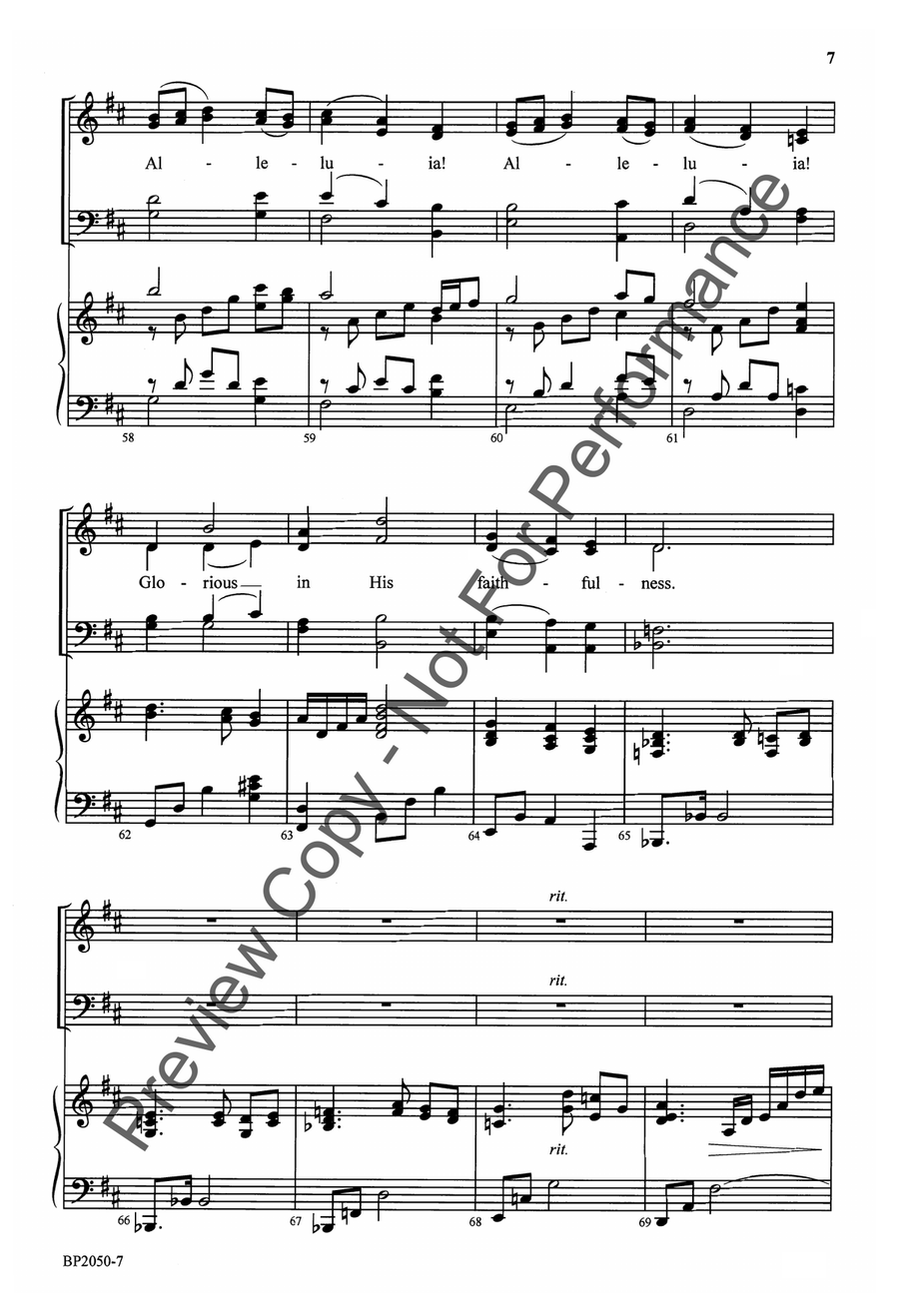 Praise, My Soul, the King of Heaven 4-Part scores gallery preview page 8