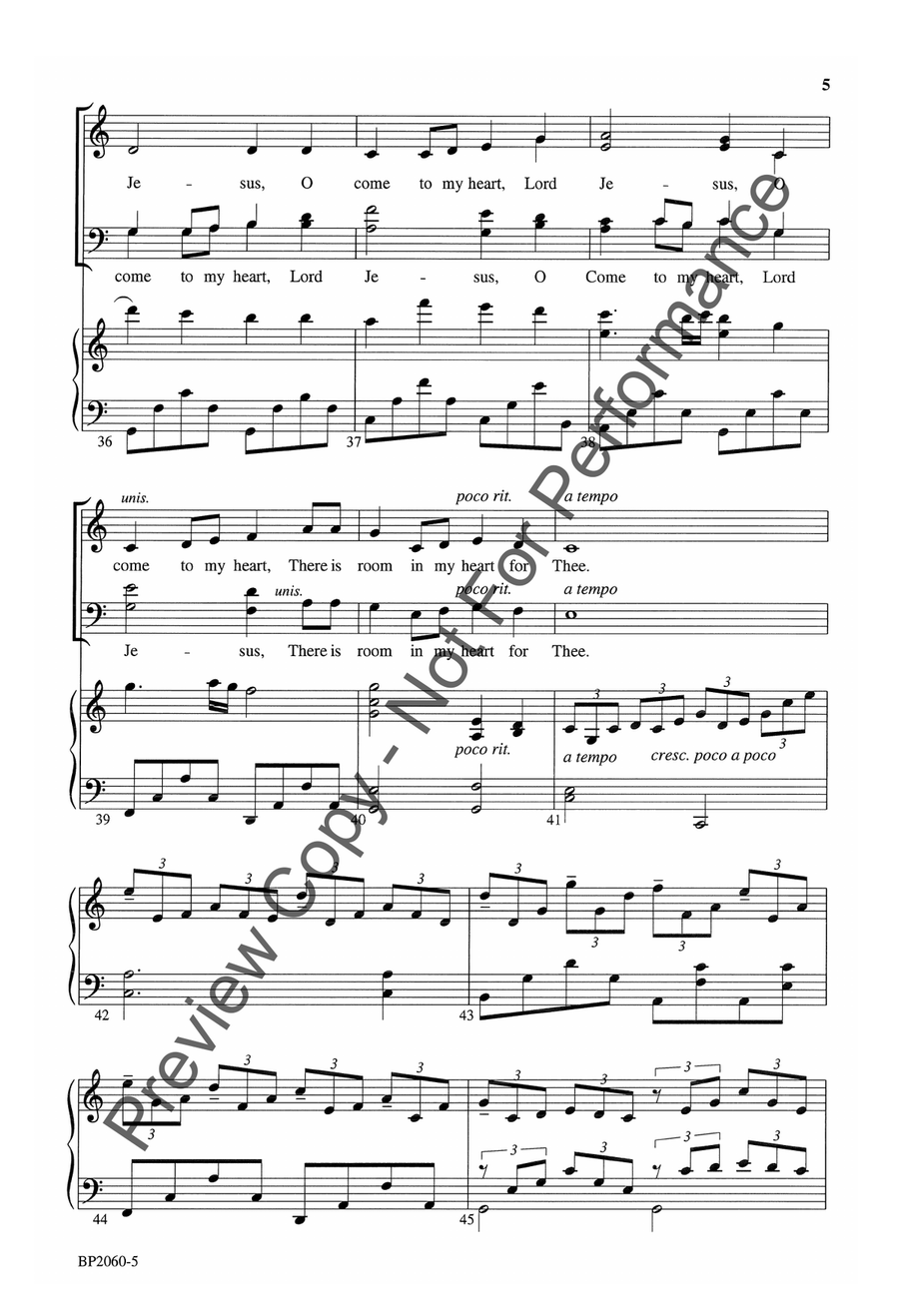 Thou Didst Leave Thy Throne 4-Part scores gallery preview page 6
