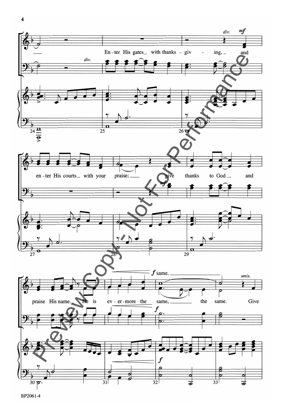 Give Thanks and Glorify His Name! 4-Part scores gallery preview page 5