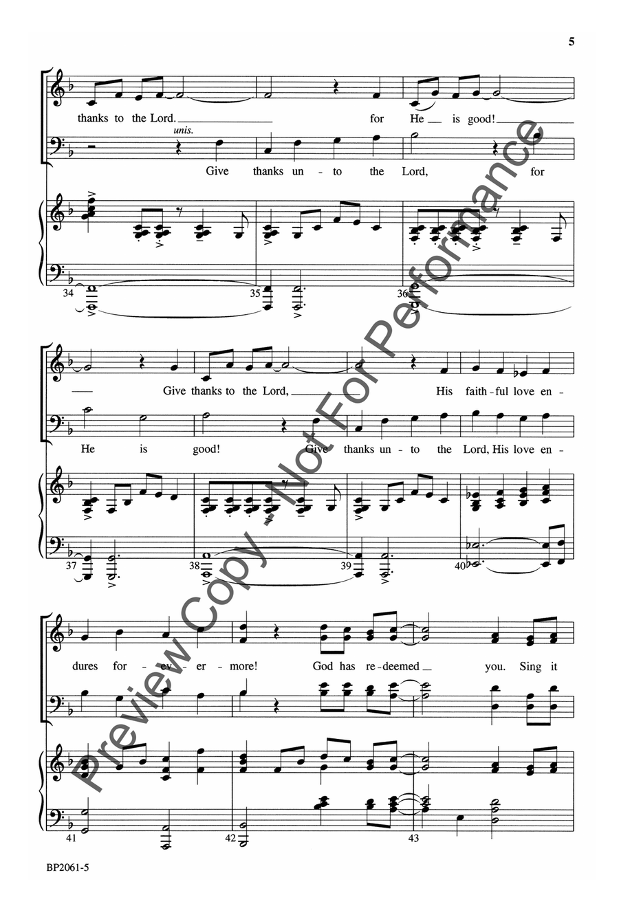 Give Thanks and Glorify His Name! 4-Part scores gallery preview page 6