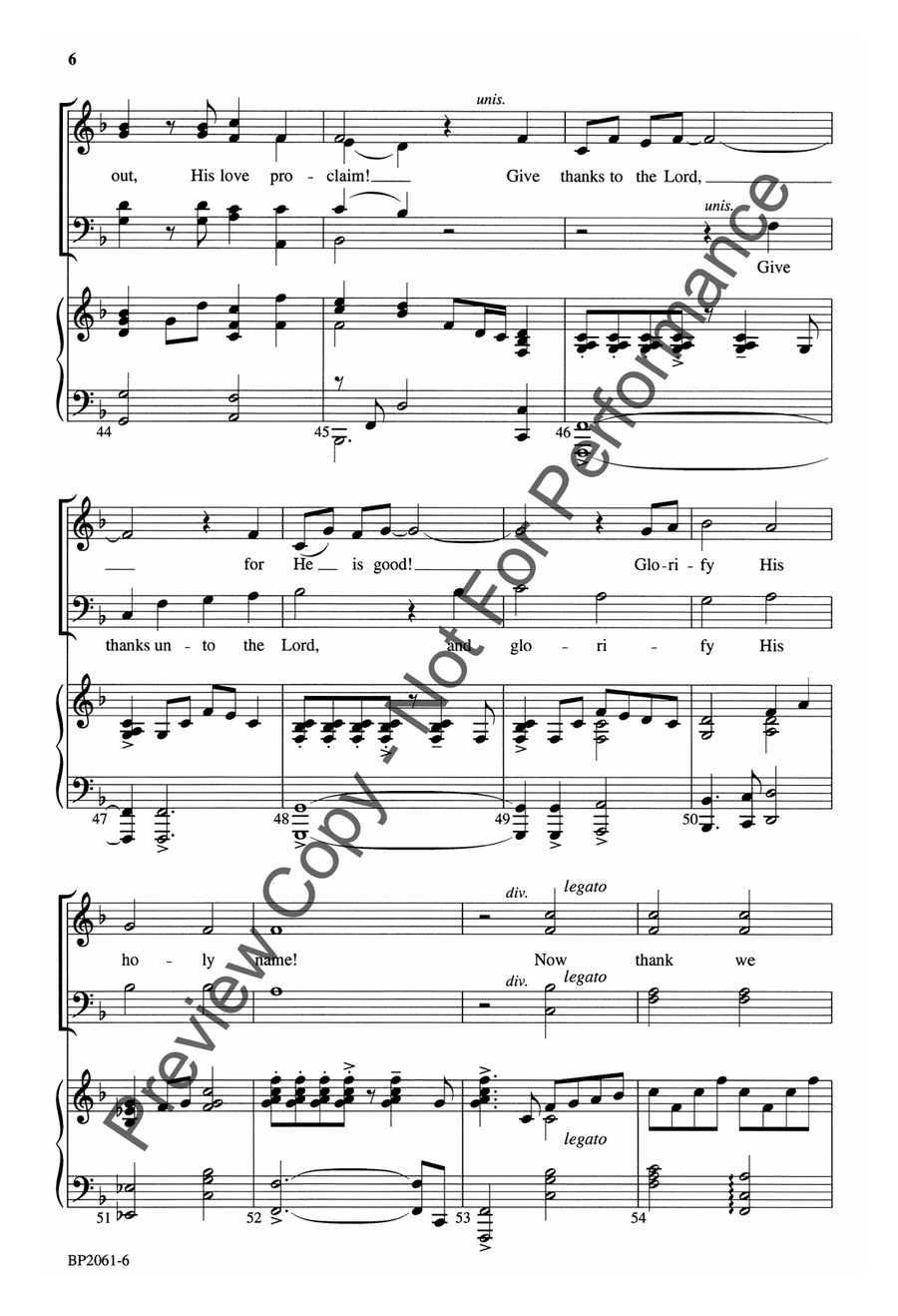 Give Thanks and Glorify His Name! 4-Part scores gallery preview page 7