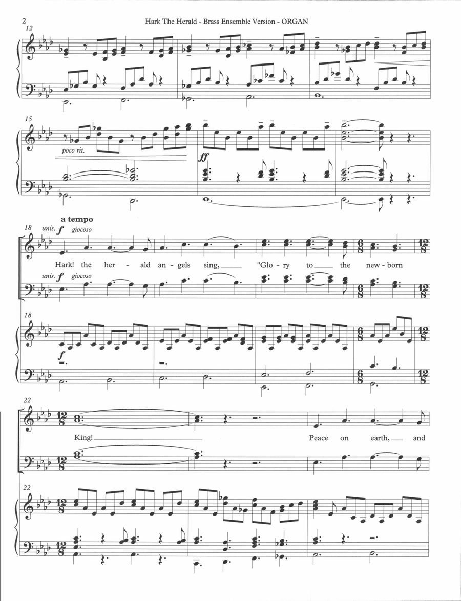 Hark! the Herald Angels Sing Organ Accompaniment Organ scores gallery preview page 3