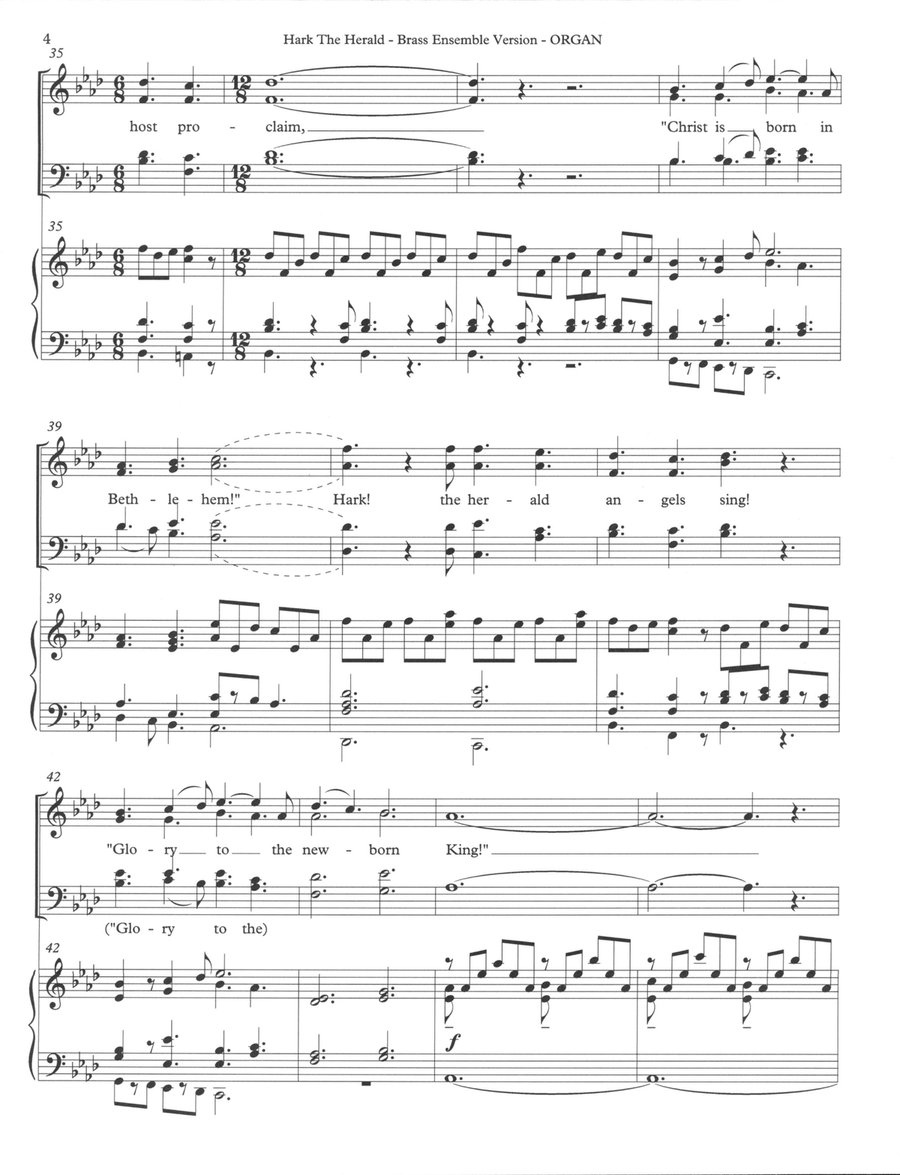 Hark! the Herald Angels Sing Organ Accompaniment Organ scores gallery preview page 5