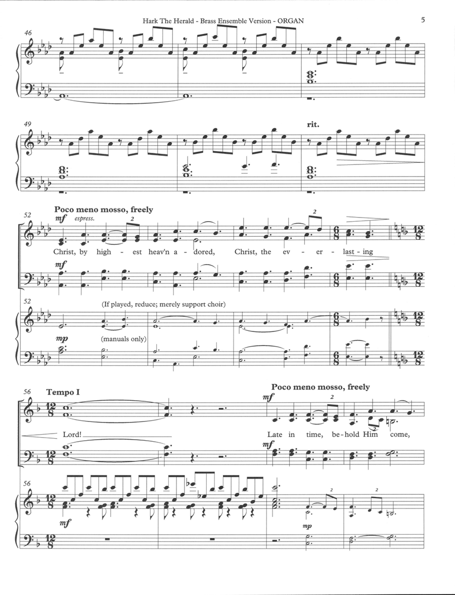 Hark! the Herald Angels Sing Organ Accompaniment Organ scores gallery preview page 6