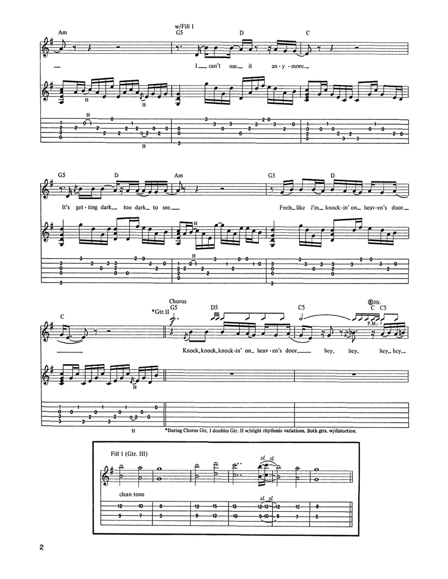 Knockin' On Heaven's Door Acoustic Guitar scores gallery preview page 2