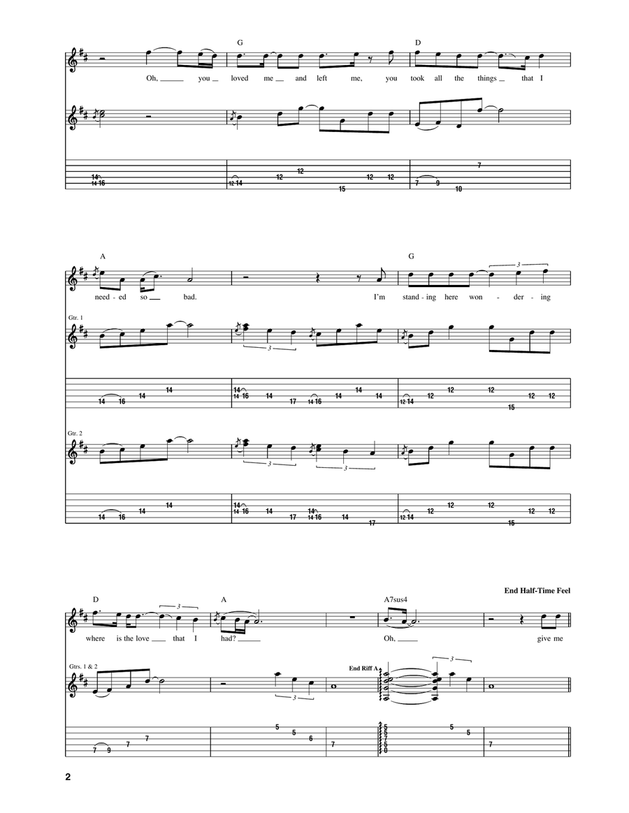 Silver, Blue And Gold Silver, Blue And Gold Acoustic Guitar scores gallery preview page 2