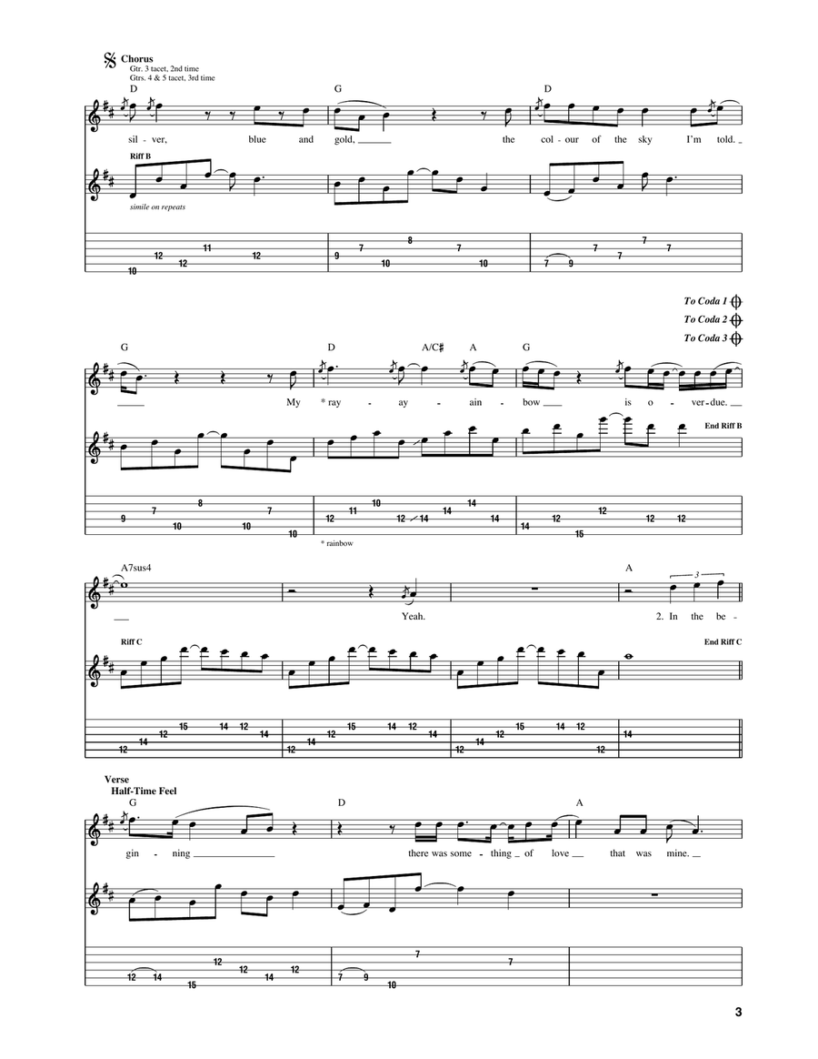 Silver, Blue And Gold Silver, Blue And Gold Acoustic Guitar scores gallery preview page 3