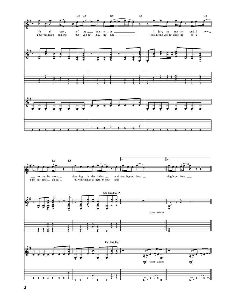 Rock And Roll Fantasy Rock And Roll Fantasy Acoustic Guitar scores gallery preview page 2