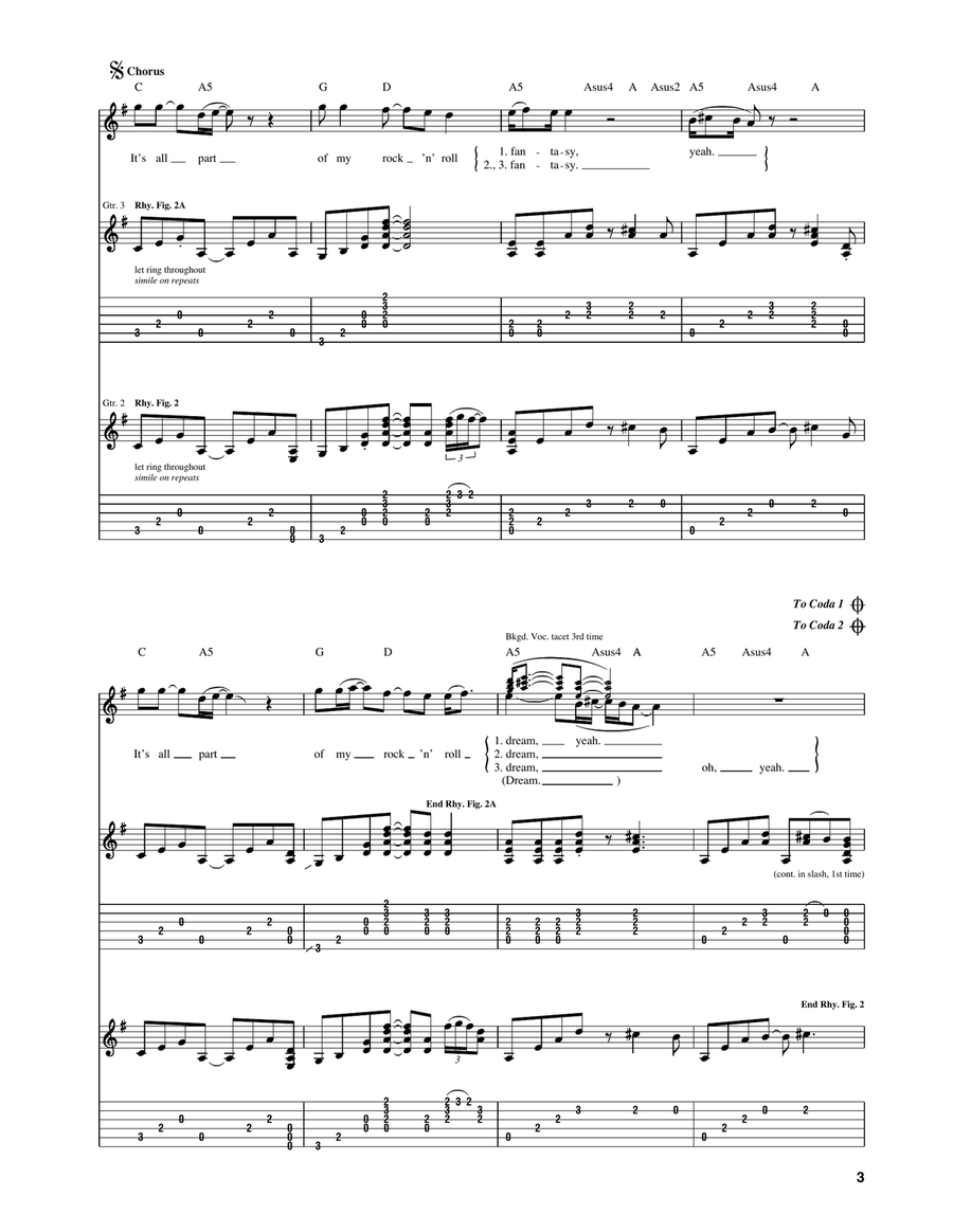 Rock And Roll Fantasy Rock And Roll Fantasy Acoustic Guitar scores gallery preview page 3