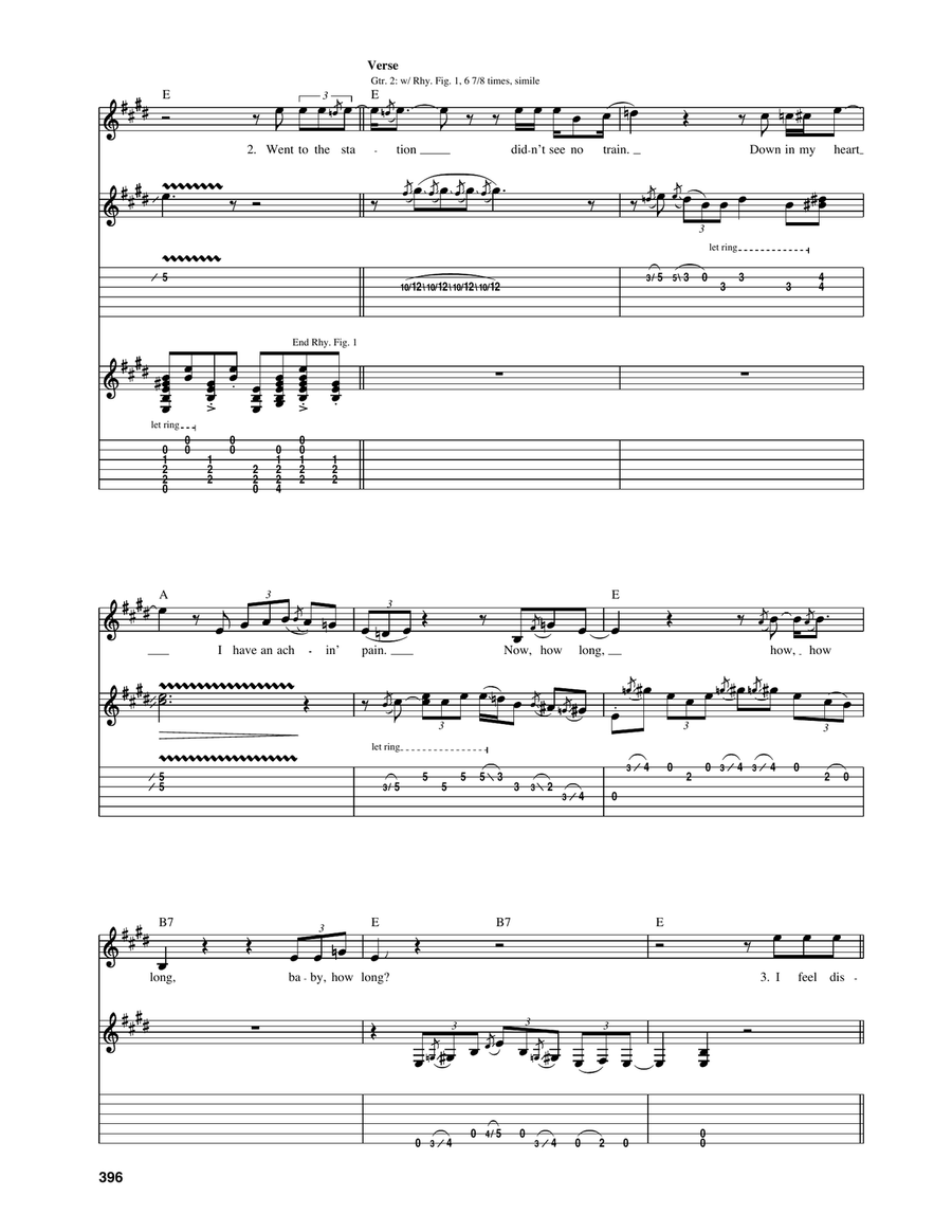 How Long Blues (How Long, How Long Blues) Electric Guitar scores gallery preview page 3