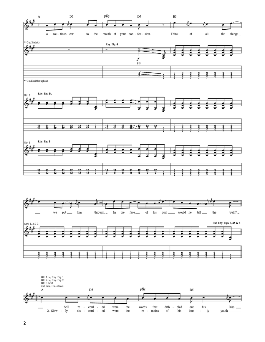 Three Evils (Embodied In Love And Shadow) Acoustic Guitar scores gallery preview page 2