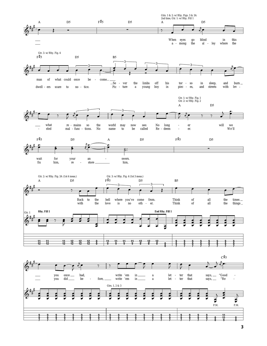 Three Evils (Embodied In Love And Shadow) Acoustic Guitar scores gallery preview page 3