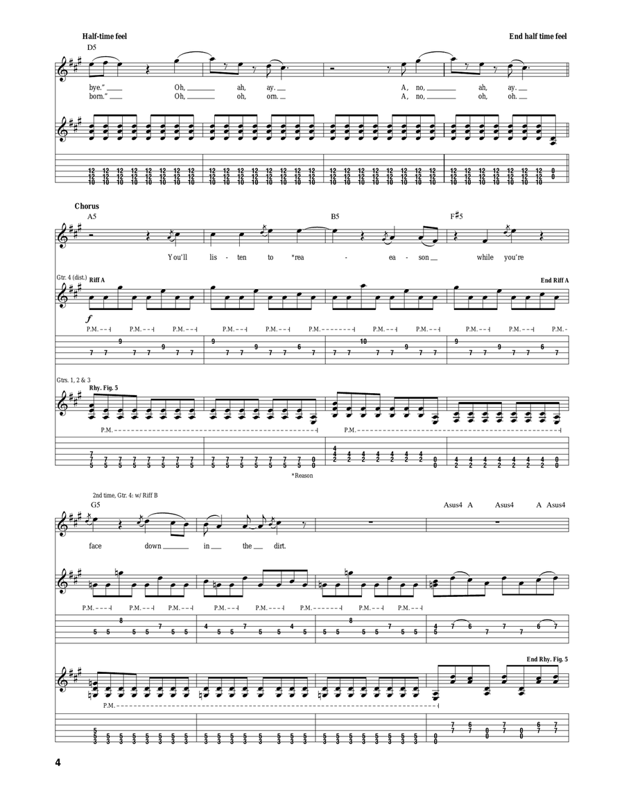 Three Evils (Embodied In Love And Shadow) Acoustic Guitar scores gallery preview page 4