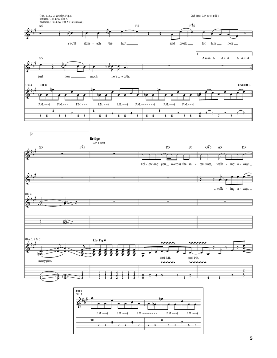 Three Evils (Embodied In Love And Shadow) Acoustic Guitar scores gallery preview page 5