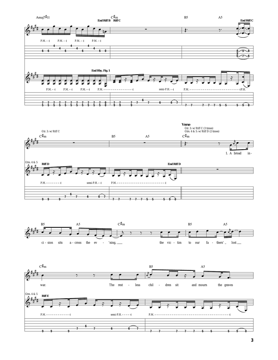 In Keeping Secrets Of Silent Earth: 3 Electric Guitar scores gallery preview page 3