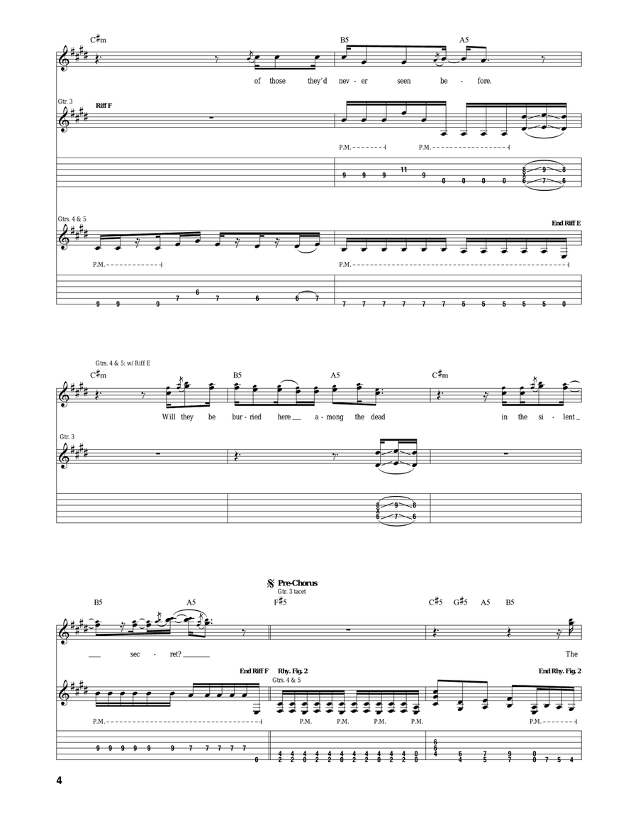 In Keeping Secrets Of Silent Earth: 3 Electric Guitar scores gallery preview page 4