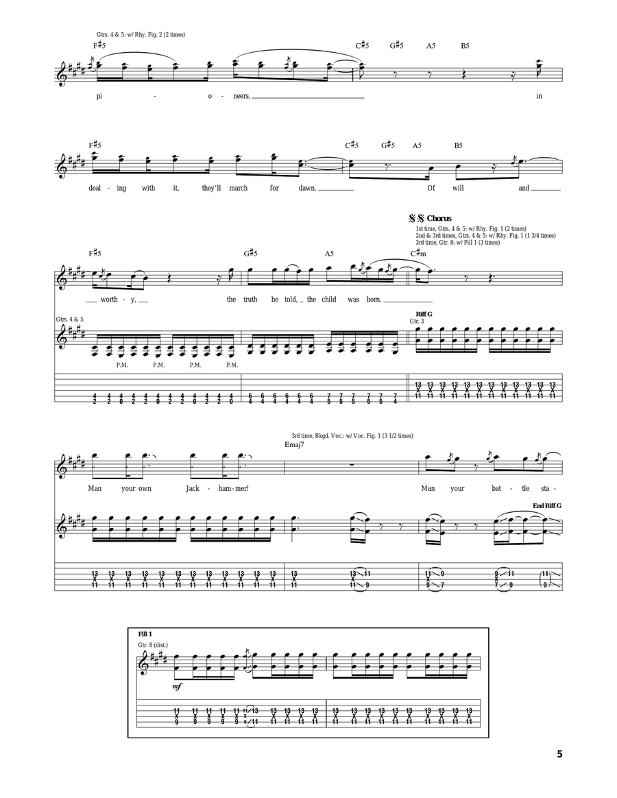 In Keeping Secrets Of Silent Earth: 3 Electric Guitar scores gallery preview page 5
