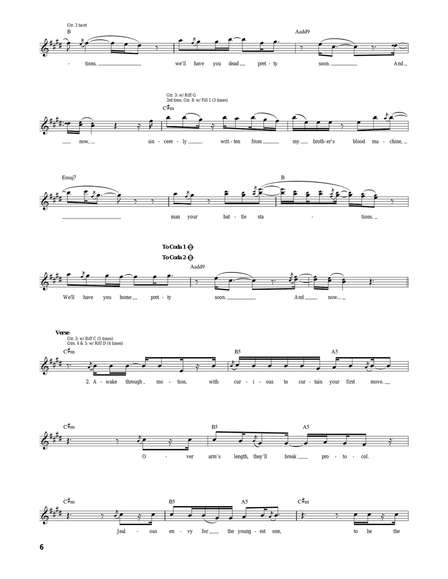 In Keeping Secrets Of Silent Earth: 3 Electric Guitar scores gallery preview page 6