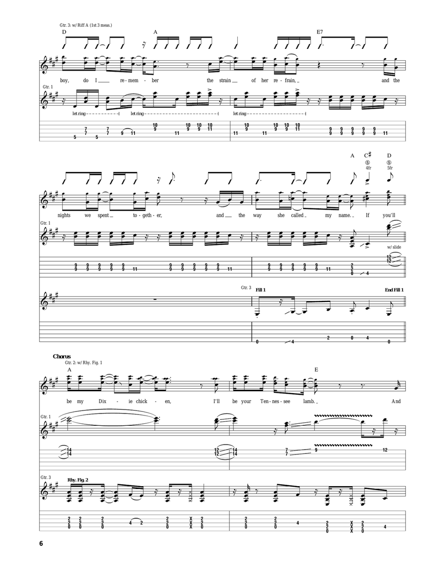 Dixie Chicken Dixie Chicken Acoustic Guitar scores gallery preview page 6