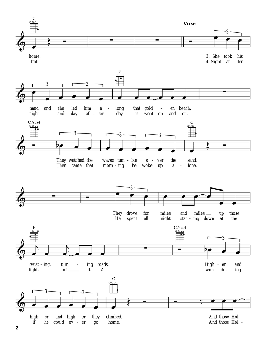 Hollywood Nights Hollywood Nights Ukulele scores gallery preview page 2