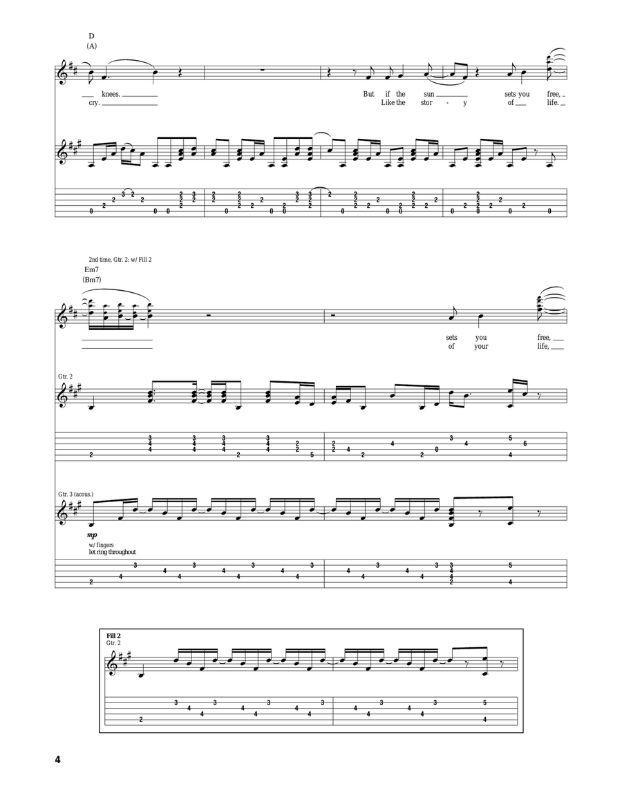 She's Only Happy In The Sun Acoustic Guitar scores gallery preview page 4
