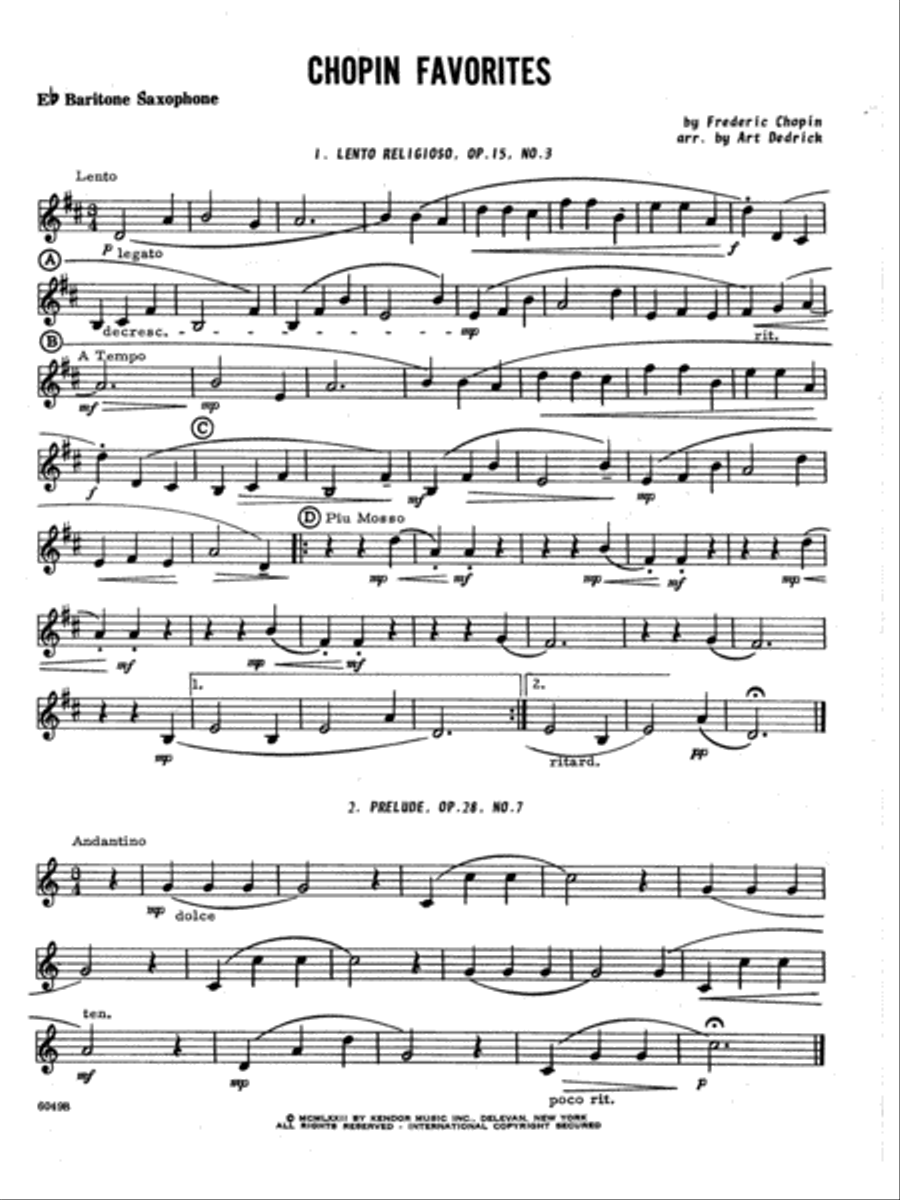 Chopin Favorites - Eb Baritone Saxophone Baritone Saxophone scores gallery preview page 1