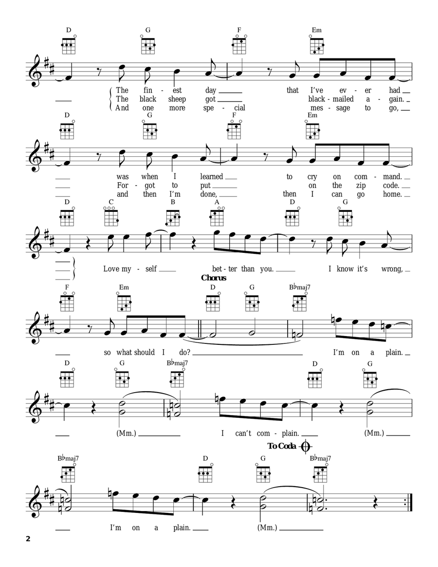On A Plain On A Plain Ukulele scores gallery preview page 2