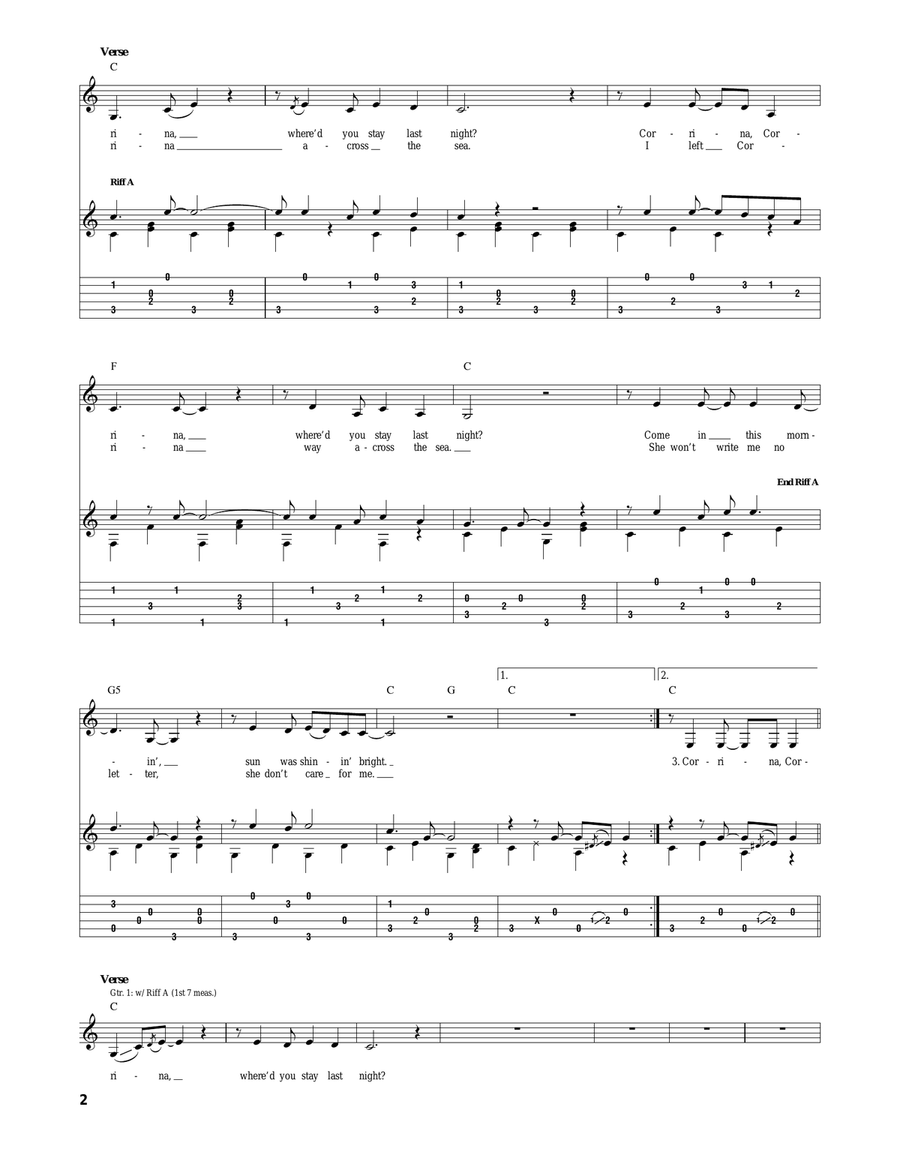Corrina Corrina Acoustic Guitar scores gallery preview page 2