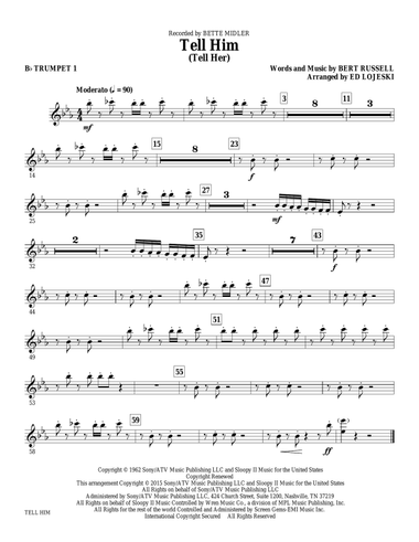 Tell Him (Tell Her) - Bb Trumpet 1