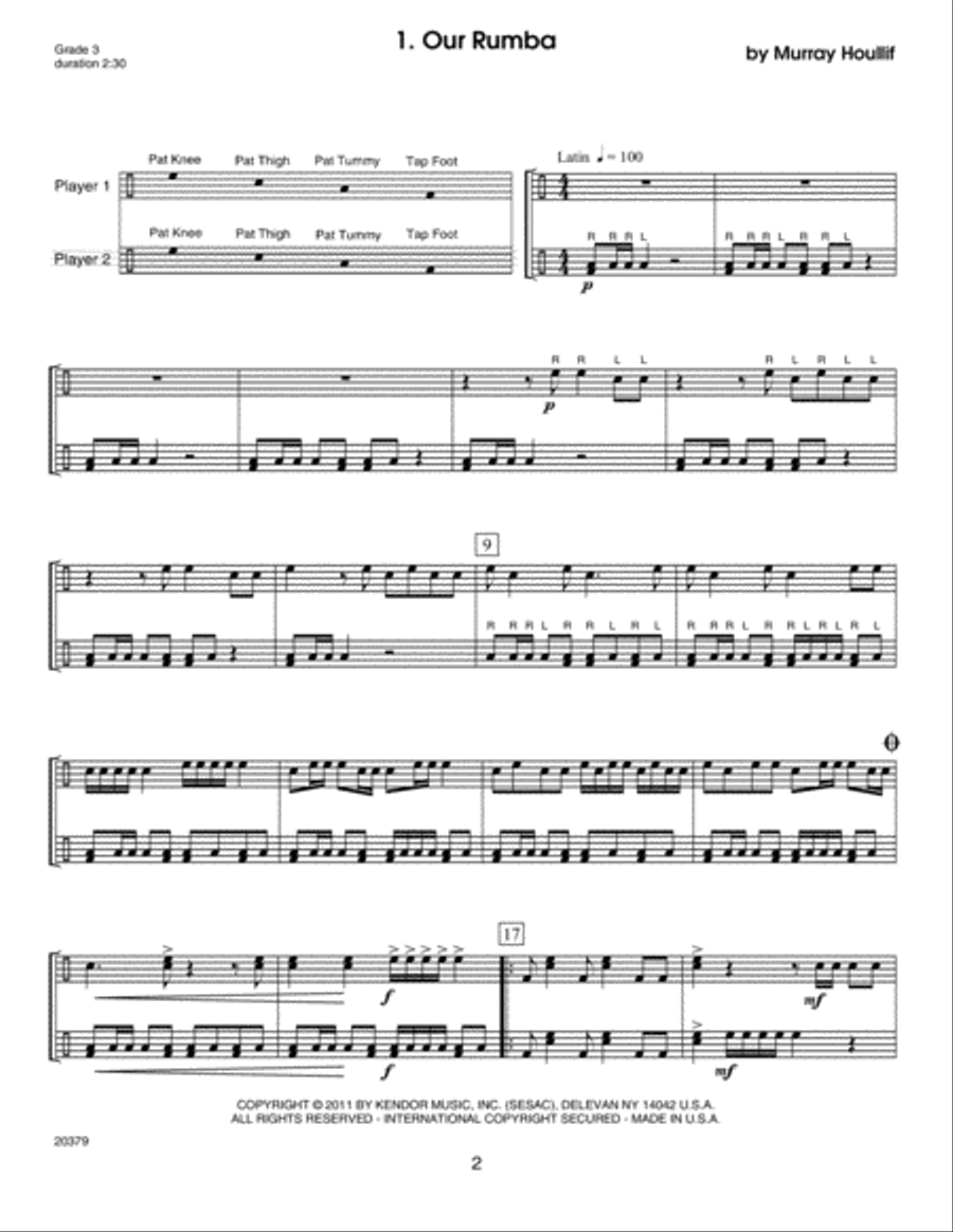 Body Percussion For Two by Murray Houllif Percussion - Digital Sheet Music page 2