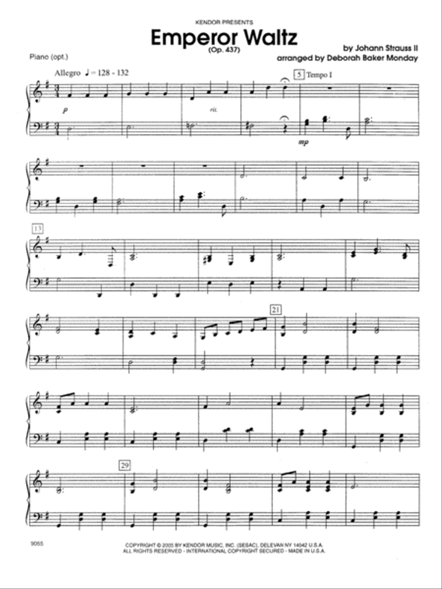 Emperor Waltz (Opus 437) - Piano Piano scores gallery preview page 1