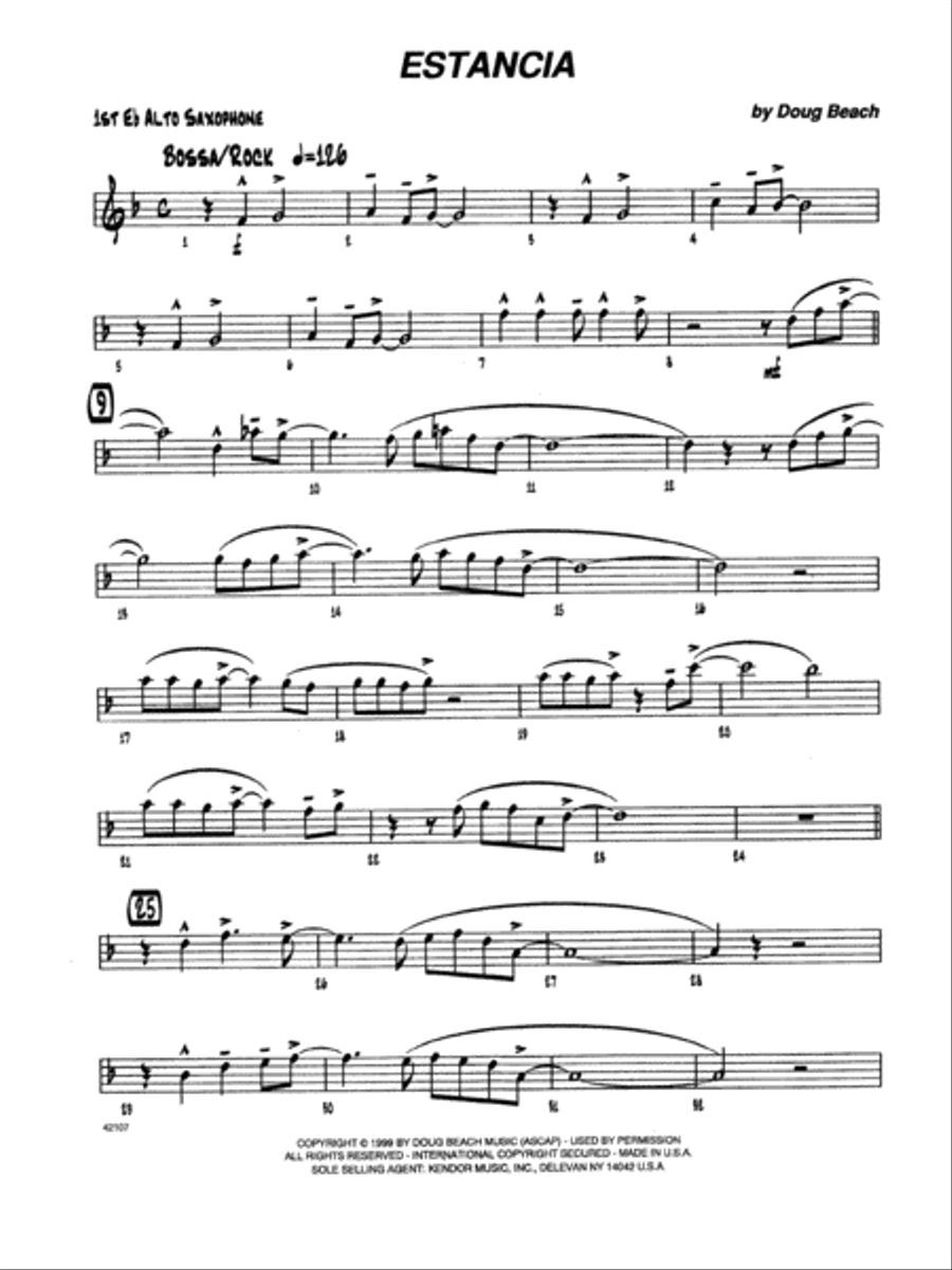 Estancia - Alto Sax 1 Alto Saxophone scores gallery preview page 1