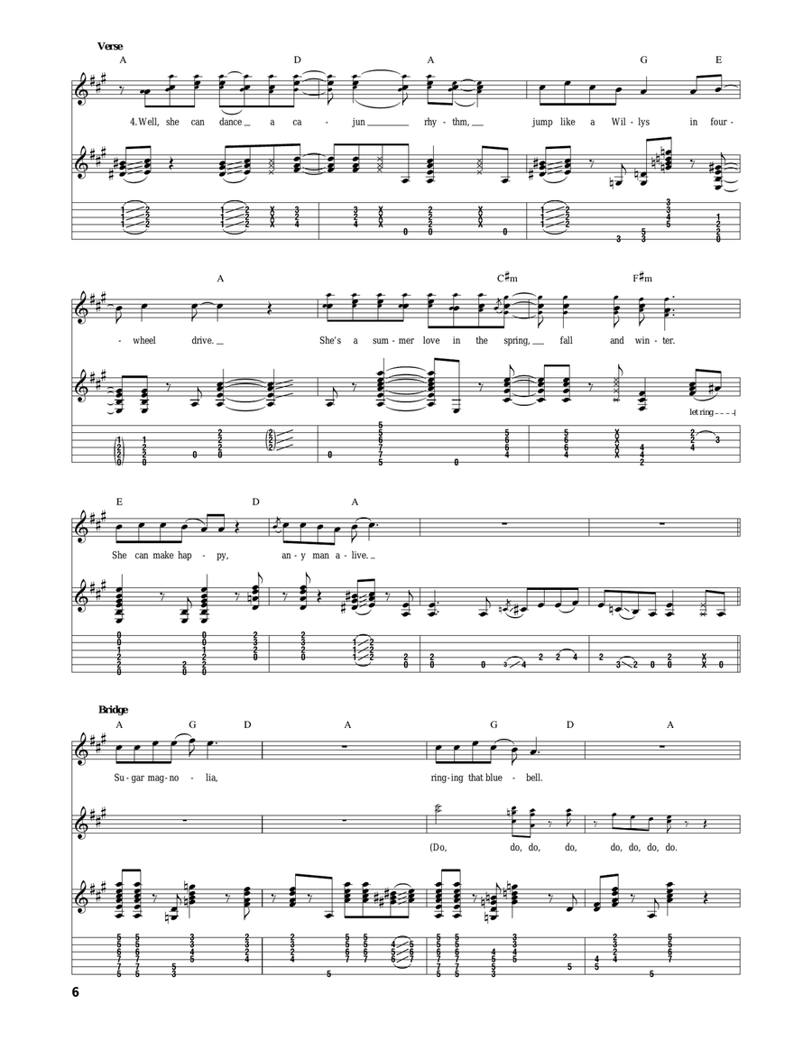Sugar Magnolia Sugar Magnolia Acoustic Guitar scores gallery preview page 6