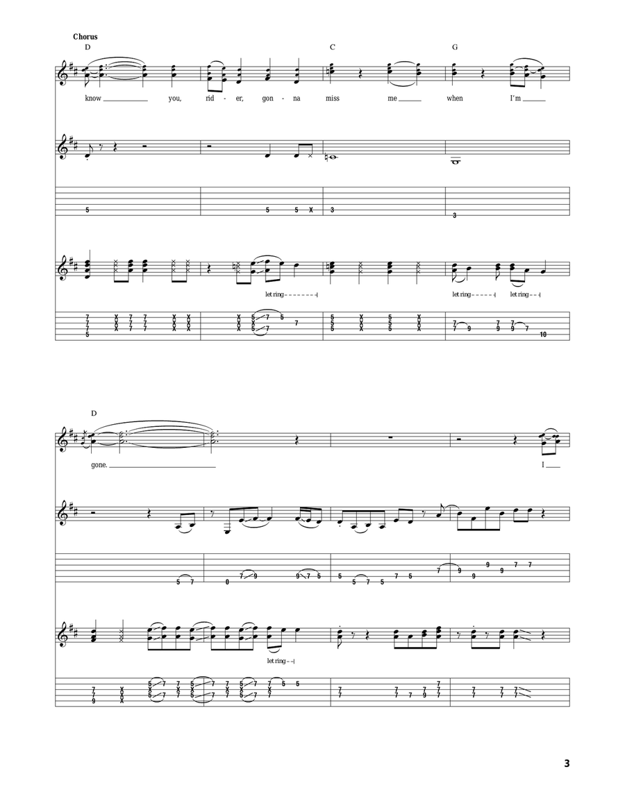 I Know You Rider I Know You Rider Acoustic Guitar scores gallery preview page 3