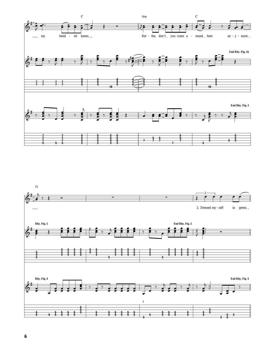 Bertha Bertha Acoustic Guitar scores gallery preview page 6