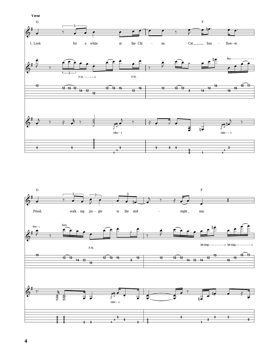 China Cat Sunflower China Cat Sunflower Acoustic Guitar scores gallery preview page 4