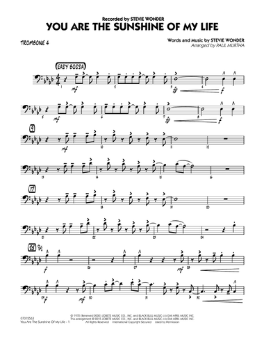 You Are the Sunshine of My Life - Trombone 4