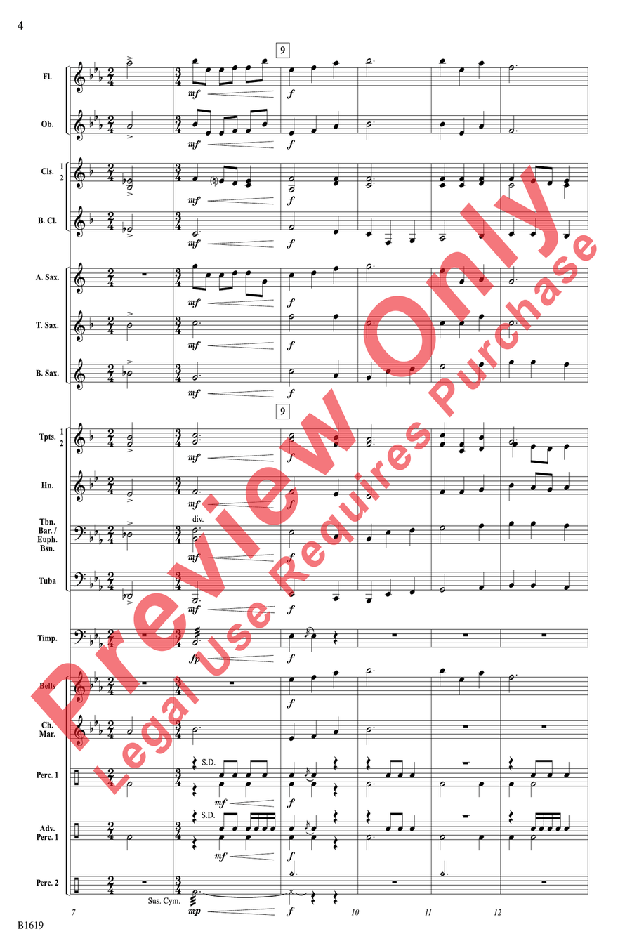 Fanfare on a Theme of Imagination Concert Band scores gallery preview page 4