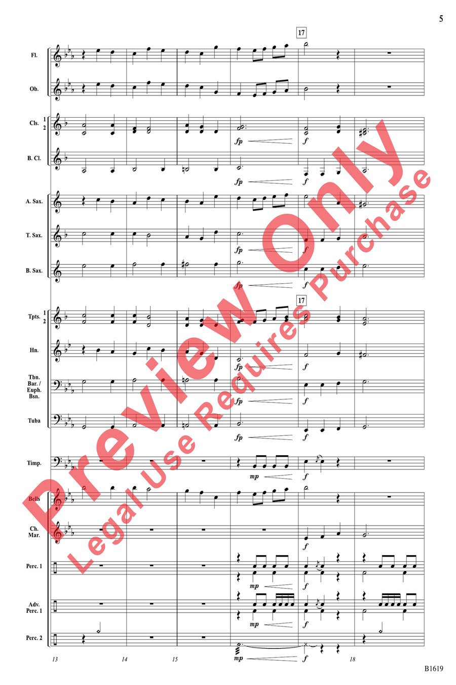 Fanfare on a Theme of Imagination Concert Band scores gallery preview page 5