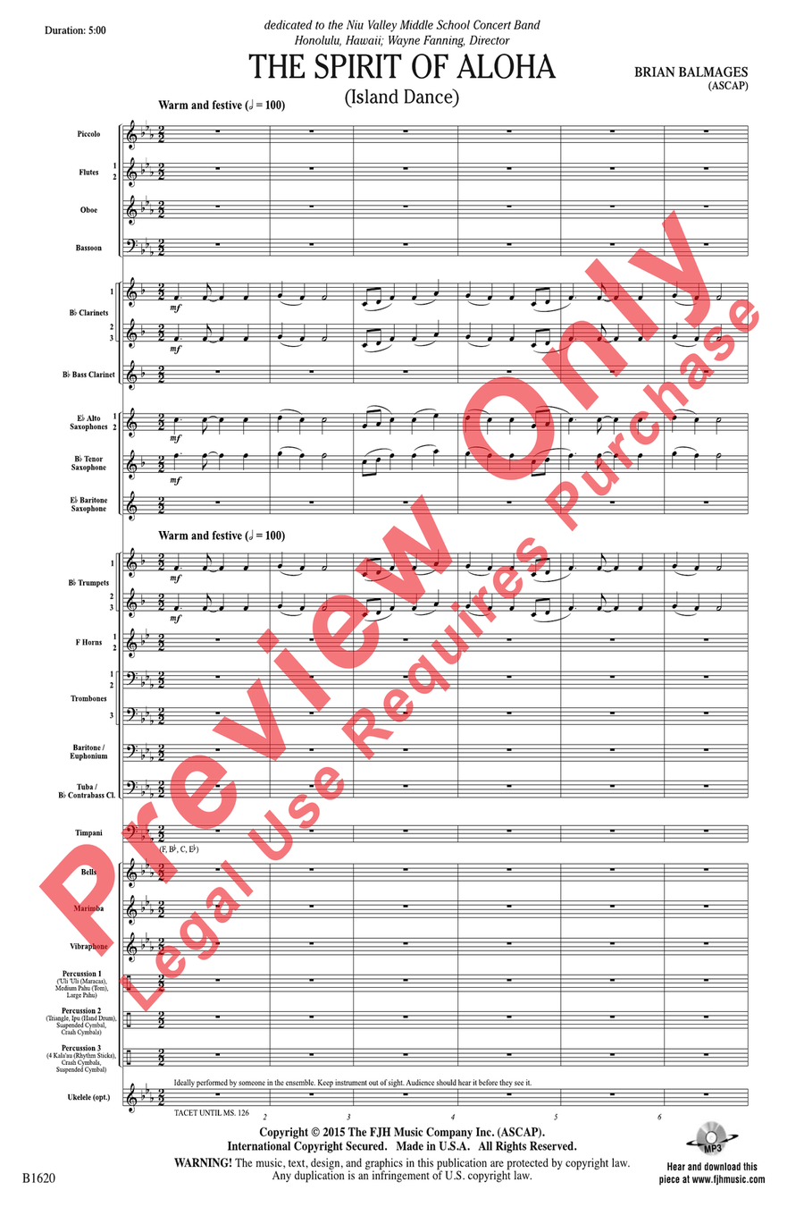The Spirit of Aloha The Spirit of Aloha Concert Band scores gallery preview page 4