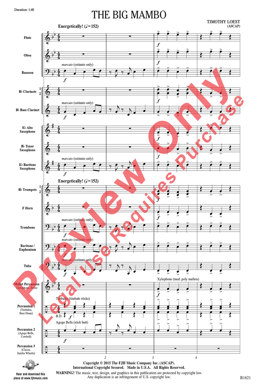 The Big Mambo The Big Mambo Concert Band scores gallery preview page 3