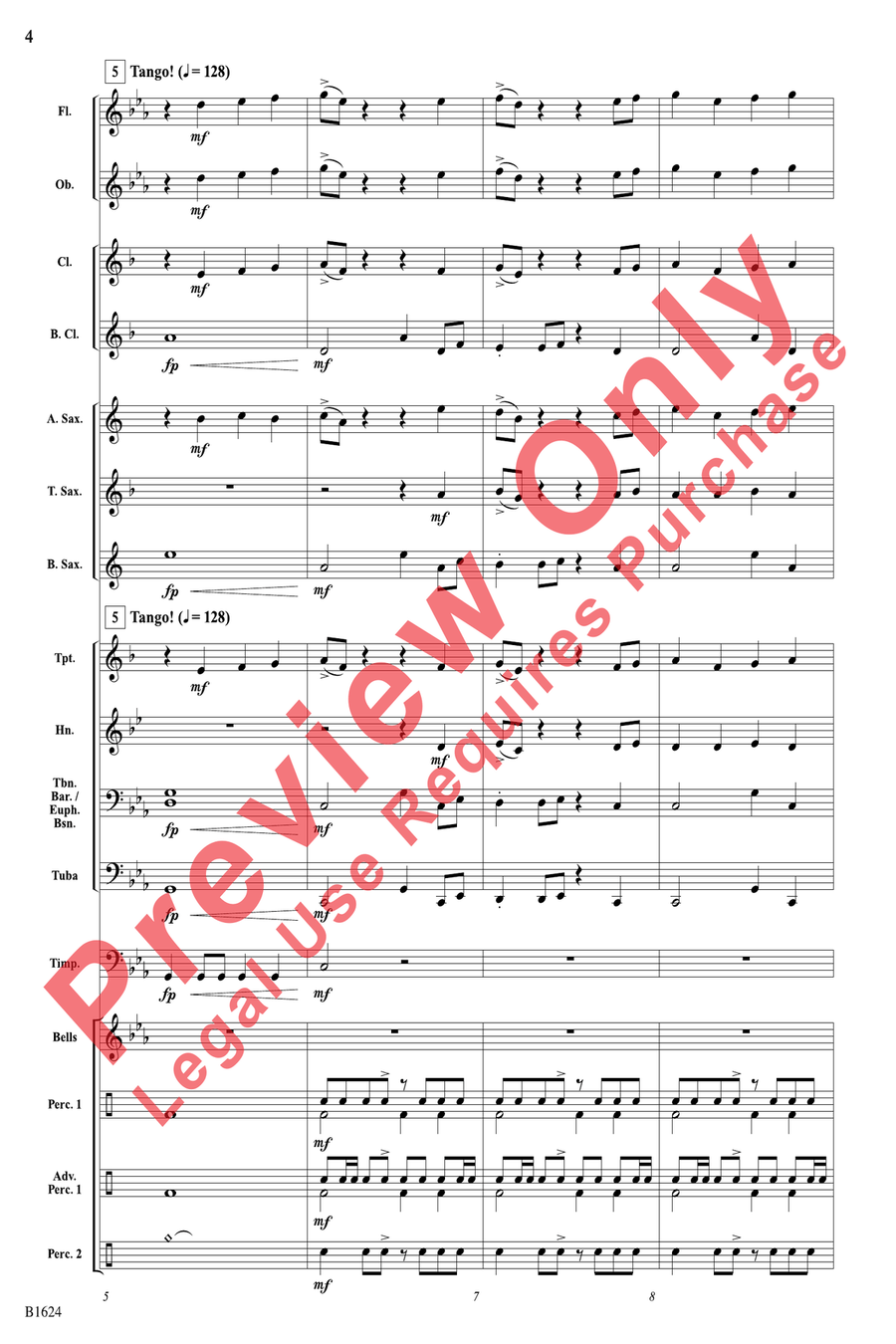Bravado Tango Bravado Tango Concert Band scores gallery preview page 4