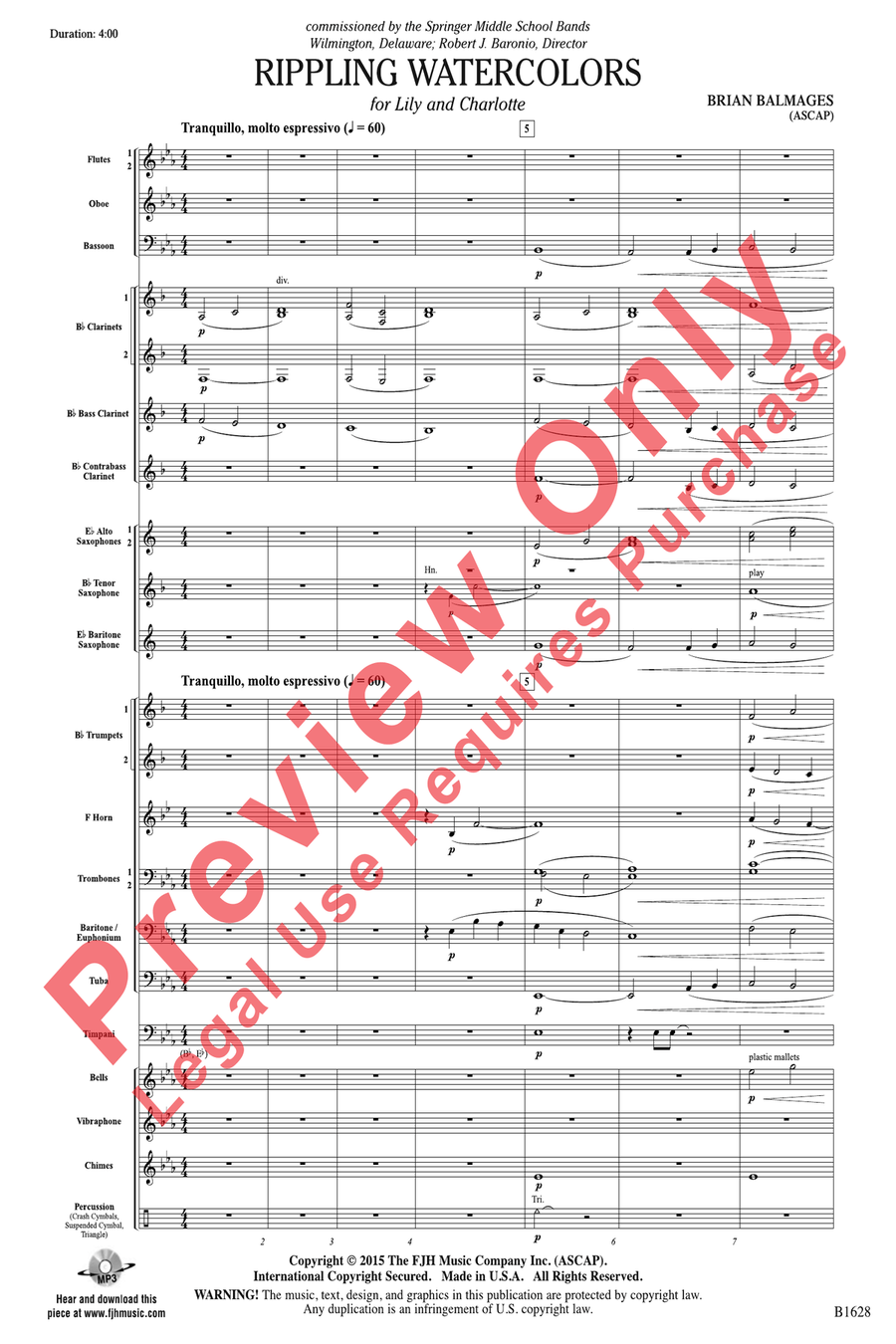 Rippling Watercolors Rippling Watercolors Concert Band scores gallery preview page 3