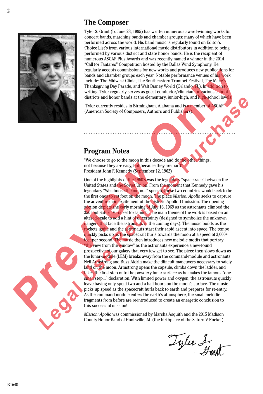 Mission -- Apollo Mission -- Apollo Concert Band scores gallery preview page 2