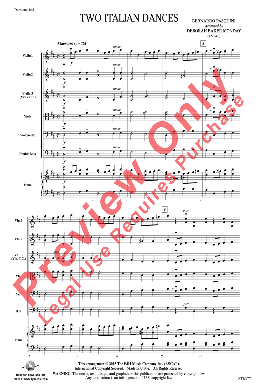 Two Italian Dances String Orchestra scores gallery preview page 3