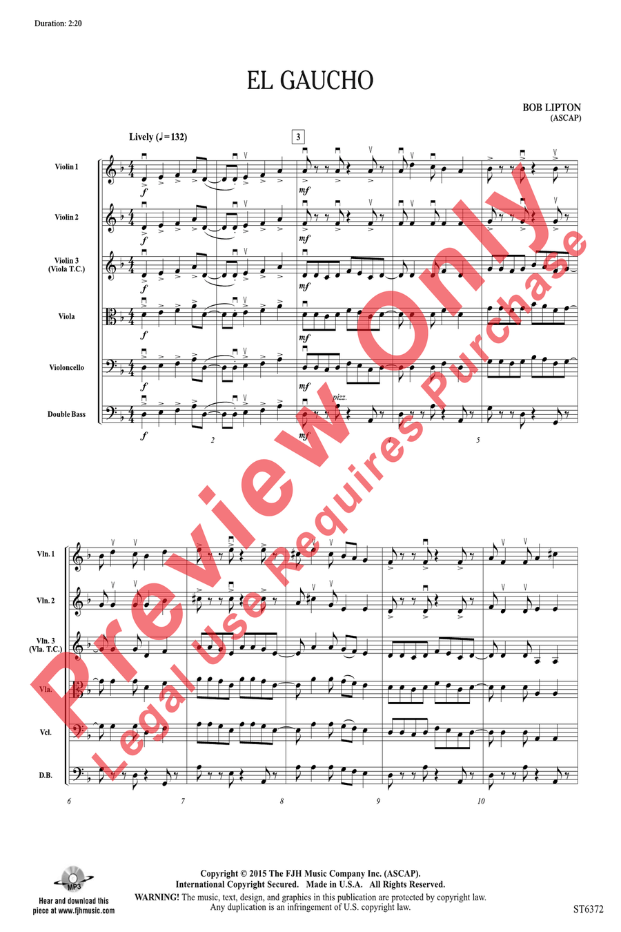 El Gaucho El Gaucho String Orchestra scores gallery preview page 3